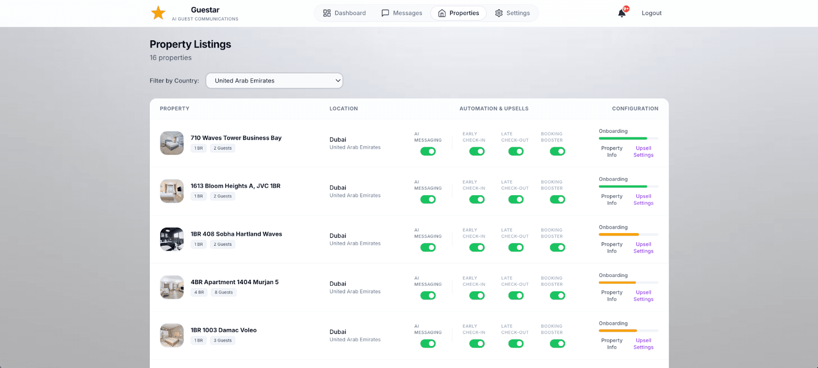 Property Info Settings
