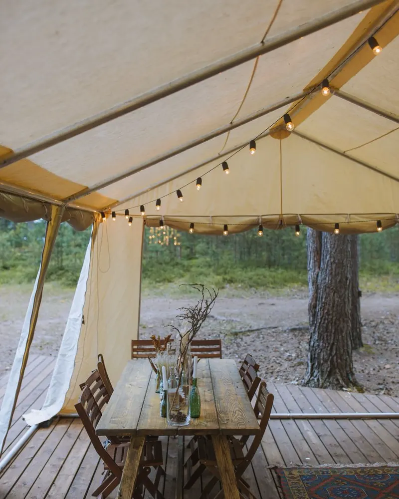 Example carousel for a glamping site